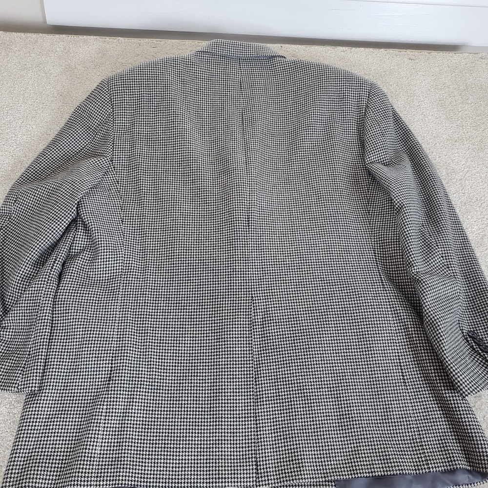 Hickey Freeman Sport Coat Size 48R Black White Houndstooth Wool Cashmere Blend - Picture 4 of 14